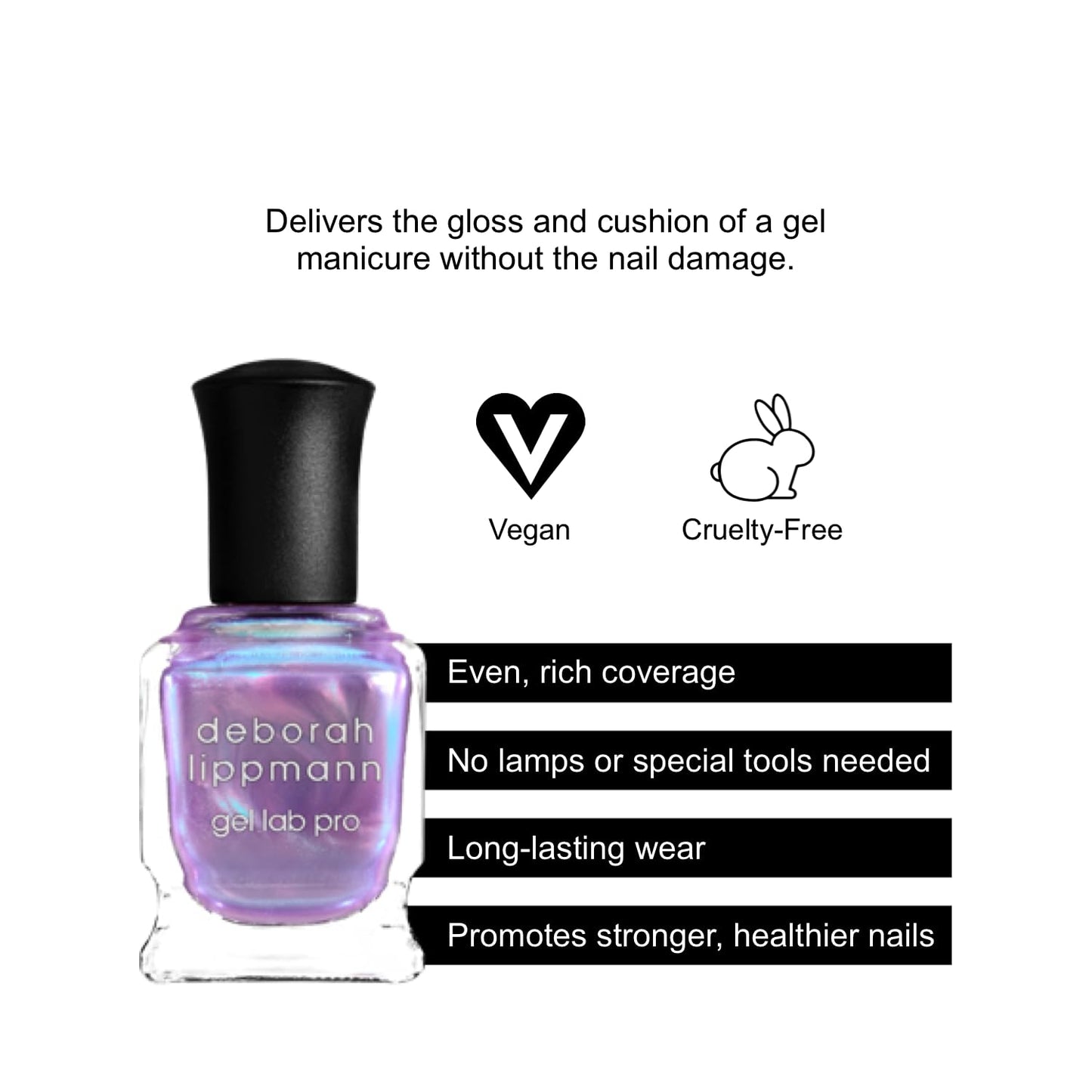 Deborah Lippmann Nail Polish, Gel Lab Pro, Treatment Enriched for Nail Health, Wear and Shine, No Lamps or Tools, I Put A Spell On You, 0.5 oz.