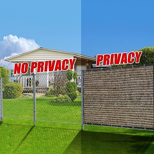 Brown 4FT X 50FT Outdoor Privacy Screen Fence & Mesh Shade Net Cover, Ideal for Garden and Backyard - Enhances Privacy for Fencing & Chain Link, Perfect for Patio Privacy Wall, Slats,Freestanding