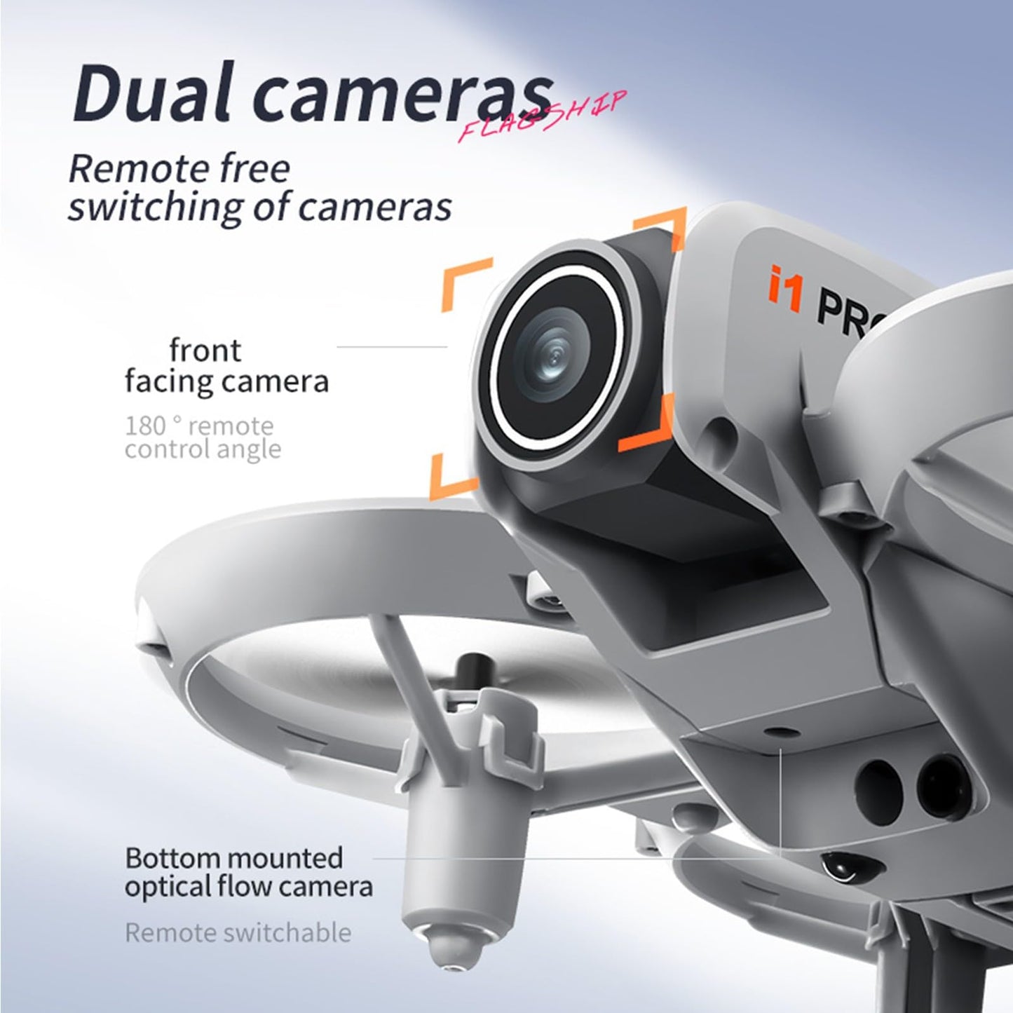Mini Drone with Dual ESC Camera And Cool Light for Adults, Self Flying Drone that Follows You, 360° Flip, Gesture Photography/video recording, Stabilized Video