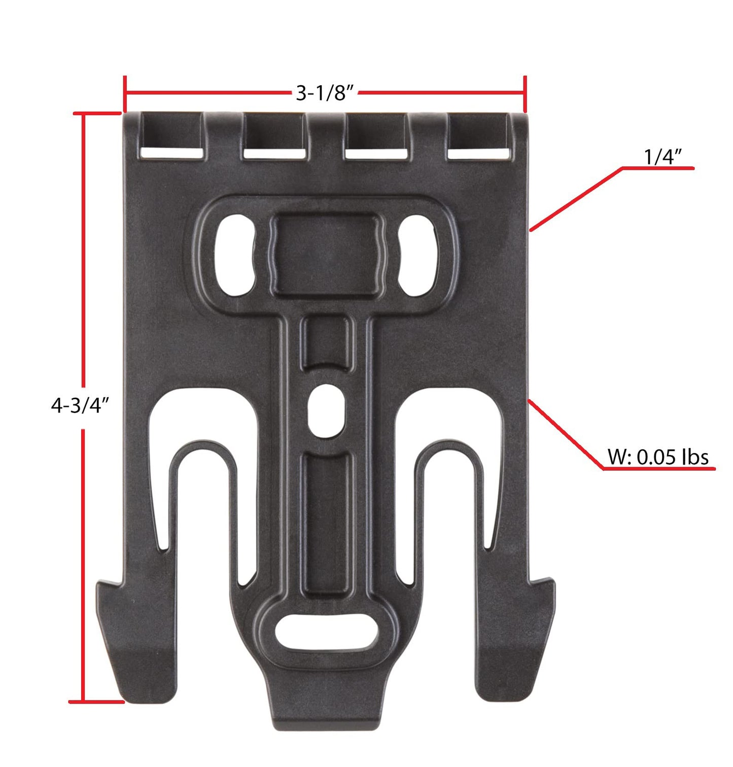 Safariland QLS 1-2 Quick Locking System Kit, Platform Attachment for Duty Holsters and Accessories with Locking Fork and Receiver Plate - Level 1 Retention, Black