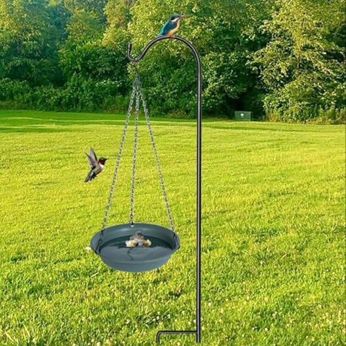 Hanging Bird Bath, Hanging Bird Water Feeder for Outdoors, Feeder Bowl, 1 Pack Birdbath Tray Accessories for Outside, Plastic Birdbaths Tray for Garden Patio Decoration (20", Living Green)