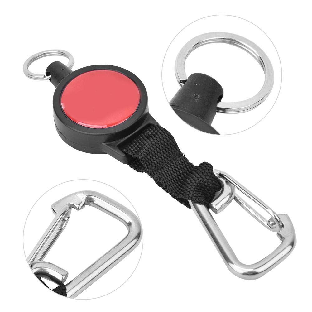 Alomejor Stainless Steel diving Console Retractor Features Heavy Duty Key Ring with Quick Release Buckle Dive Accessory(Stainless Steel Hanging Buckle)