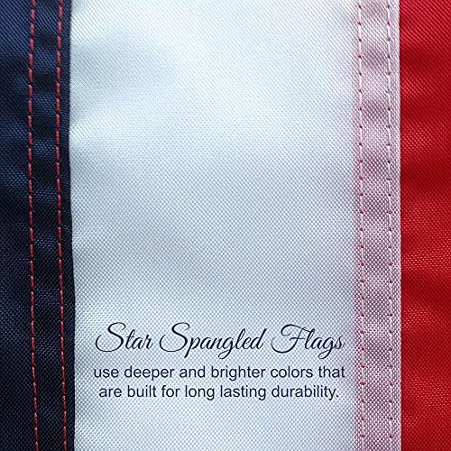 American Flag 4x6-100% Made In USA using Tough, Long Lasting Nylon Built for Outdoor Use, Featuring Embroidered Stars and Sewn Stripes plus Superior Quadruple Stitching on the Fly End