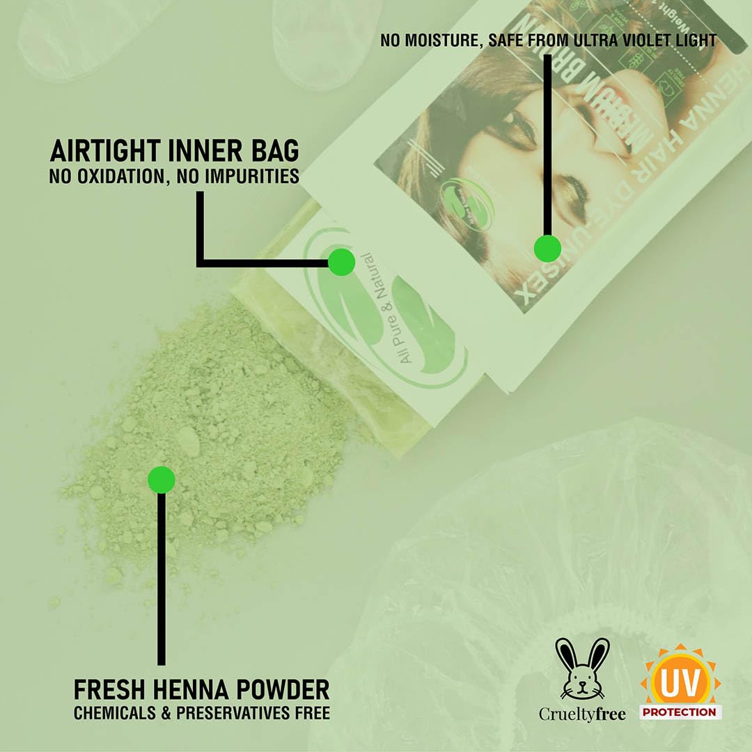 1 Pack Of Medium Brown Henna Hair & Beard Color/Dye 100 Grams - Natural Hair Color, Plant-based Hair Dye - The Henna Guys