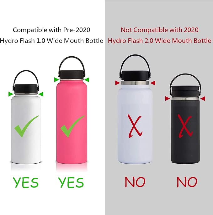 Wongeto Paracord Handle Carrier Holder with Shoulder Strap,Compatible with Hydro Flask Wide Mouth Water Bottles