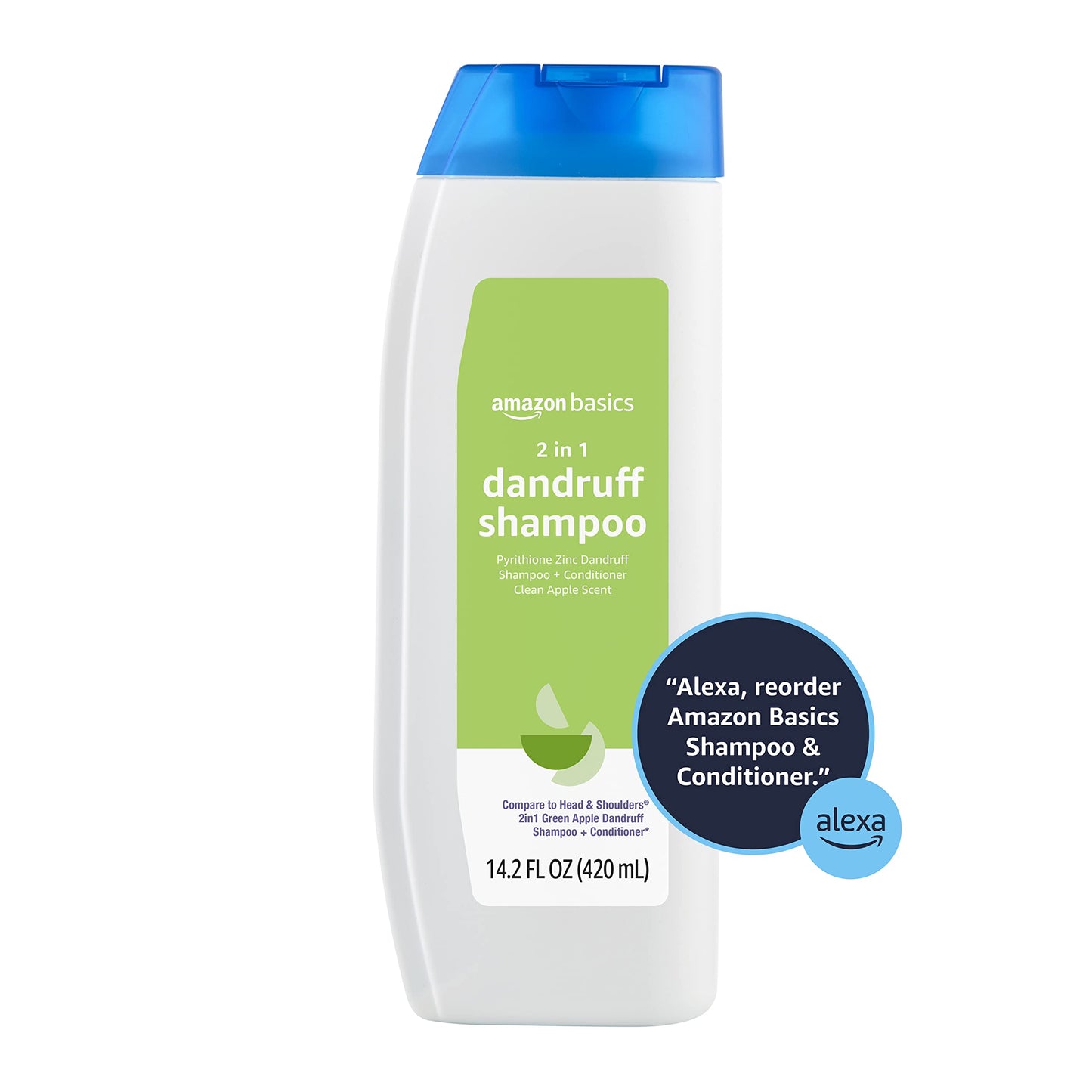 Amazon Basics 2-in-1 Dandruff Shampoo and Conditioner, Green Apple, 14.2 oz (Pack of 1) (Previously Solimo)