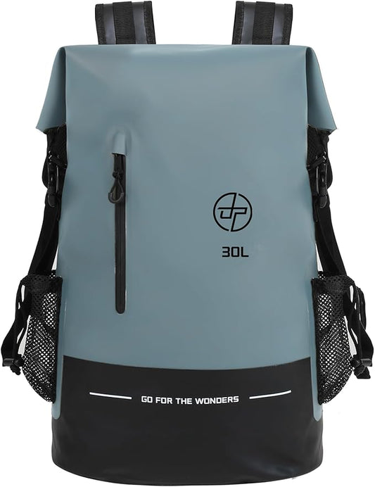 UPWELL 32L Waterproof Dry Bag Boating Backpack for Travel Hiking Camping Kayaking Hiking Swimming Floating Submersible Dry Bag grey