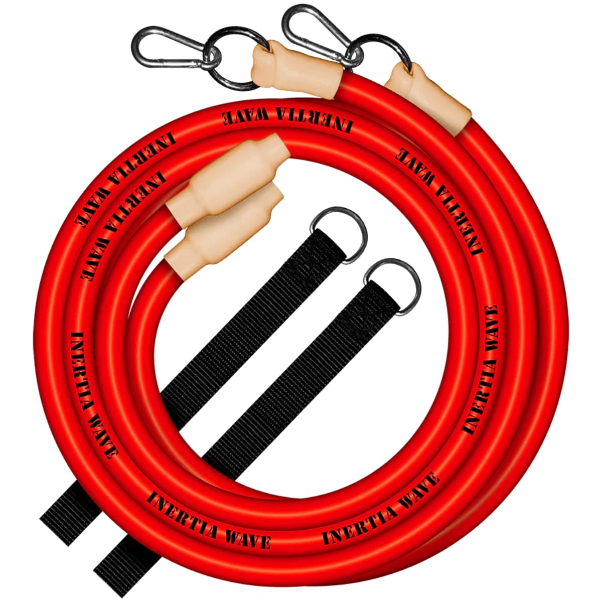 Inertia Wave Dynamic Rubber Battle Ropes Alternative for Home and Gym | Maximize Calorie Burn | Revolutionary Fitness Equipment for Abs and Full Body Workout | Neon Red