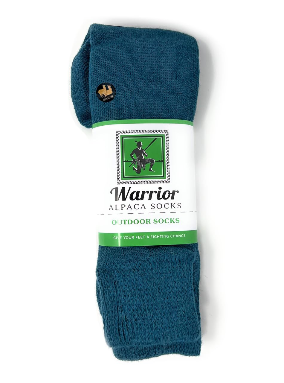 WARRIOR ALPACA SOCKS - Outdoor Alpaca Wool Socks, Terry Lined with Comfort Band Opening For Men And Women (Medium,Glacier Blue)