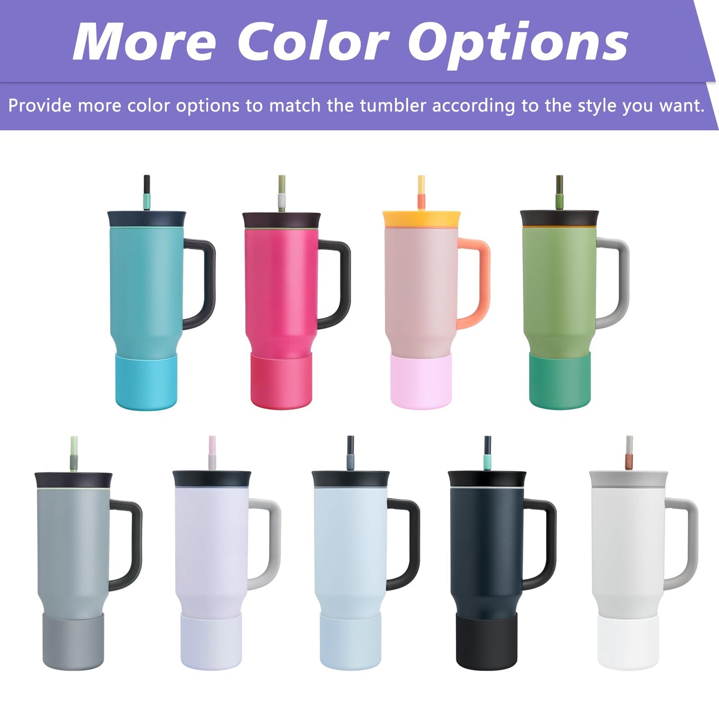 UBEEKOO Tall Silicone Boot for Owala Tumbler 40oz, for Owala FreeSip 24oz, Sleeve Cover for Stanley 24oz IceFlow Fast Flow Water Bottle, Anti-Slip Bottom Protective for Owala Accessories,SkyBlue