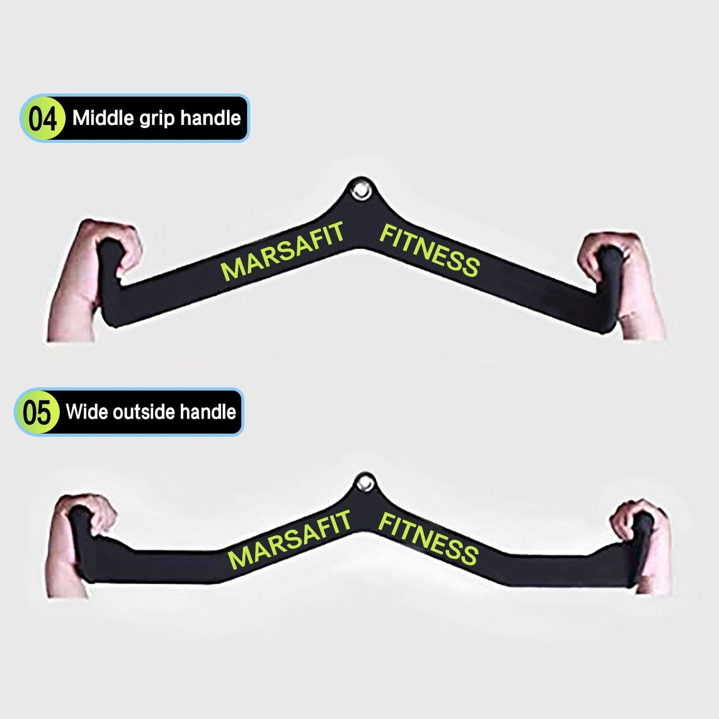 Home Gym Fitness Rowing T-bar V-bar Pulley Cable Machine Attachments, Bicep Curl Tricep Lat pulldown Bar Back Strength Training Handle Grips Lat Pull Down Bar Press Down Exercises (Length 22")