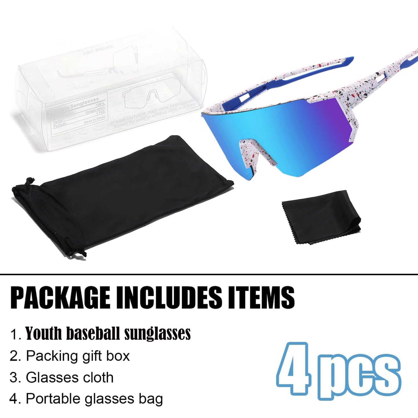 Youth Baseball Sunglasses For Boys Girls,UV400 Viper Sunglasses Youth,Cycling glasse Running Golf