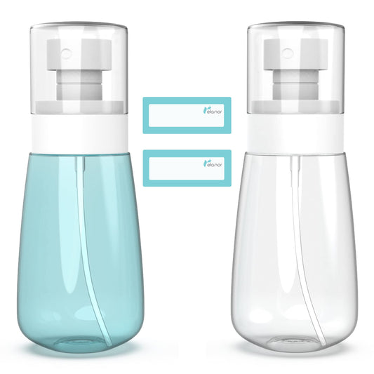 Pack 2 Small Spray Bottle Travel Size 2oz/60ml - Fine Mist Mini Empty Spray Bottles - Leak Proof - for Toners, Face & Hair Mist