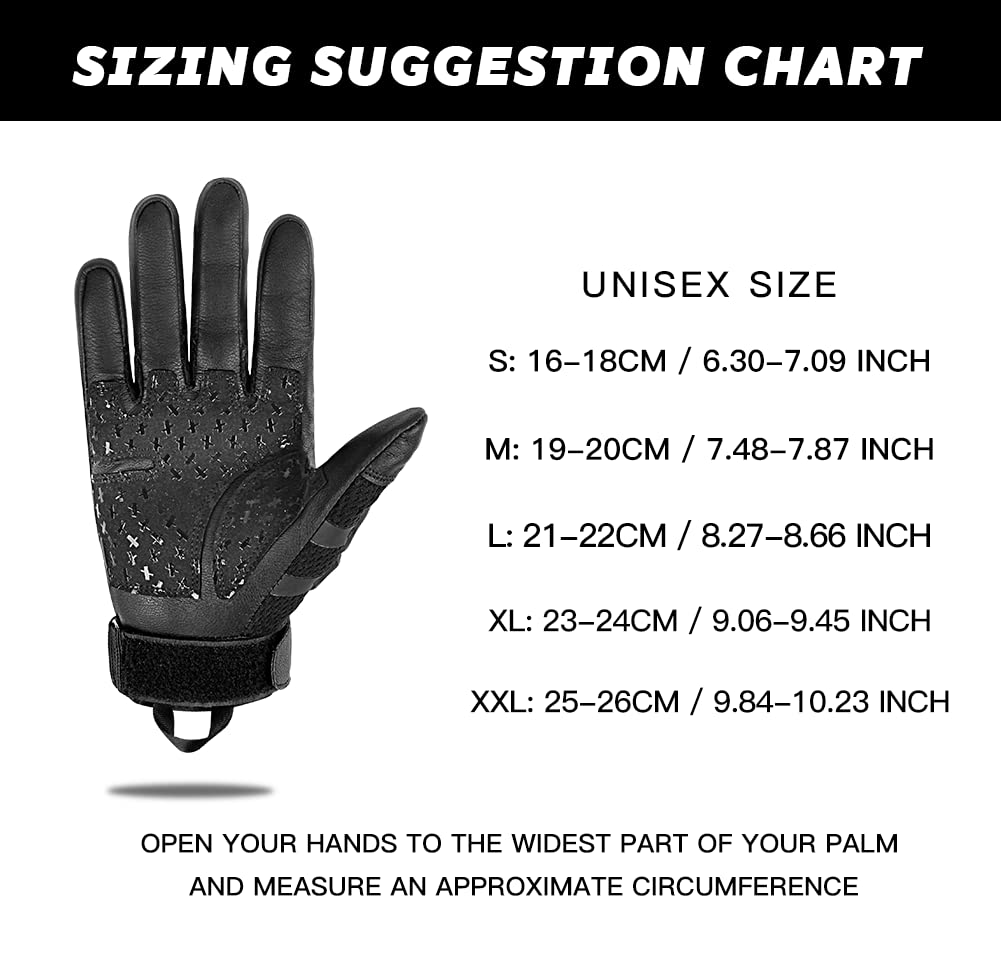 FUYUANDA Outdoor Gloves for Men Touchscreen Full Finger Motorcycle Winter Gloves for Cycling Motorbike Hiking Camping