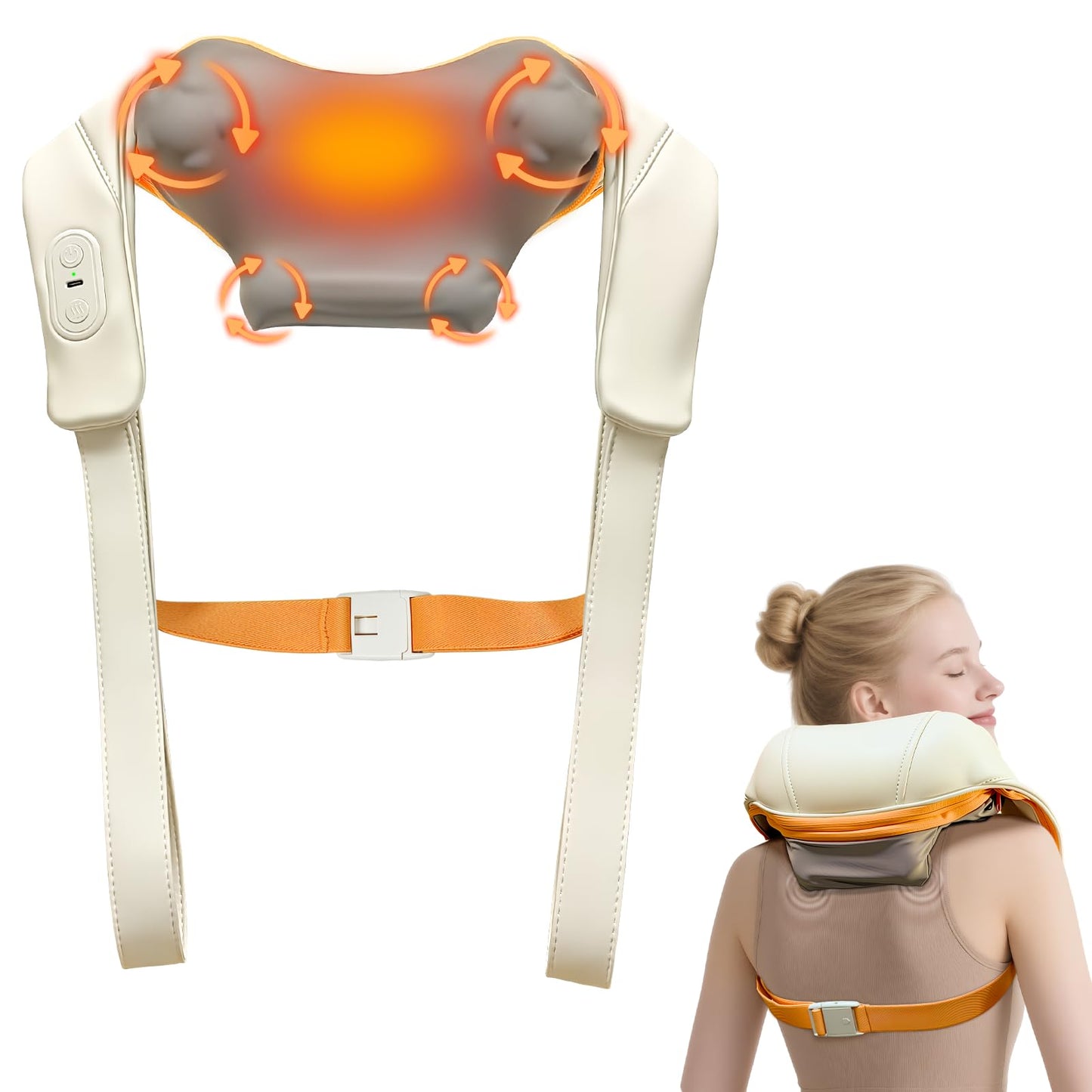 Gifts for Women / Men: 2025 NEW Shiatsu Neck Massager with Heat, Brushless Neck Massager for Pain Relief Deep Tissue with 3 Modes, Deep Kneading Shoulder and Back Massagers, Dad / Mom Gifts Birthday