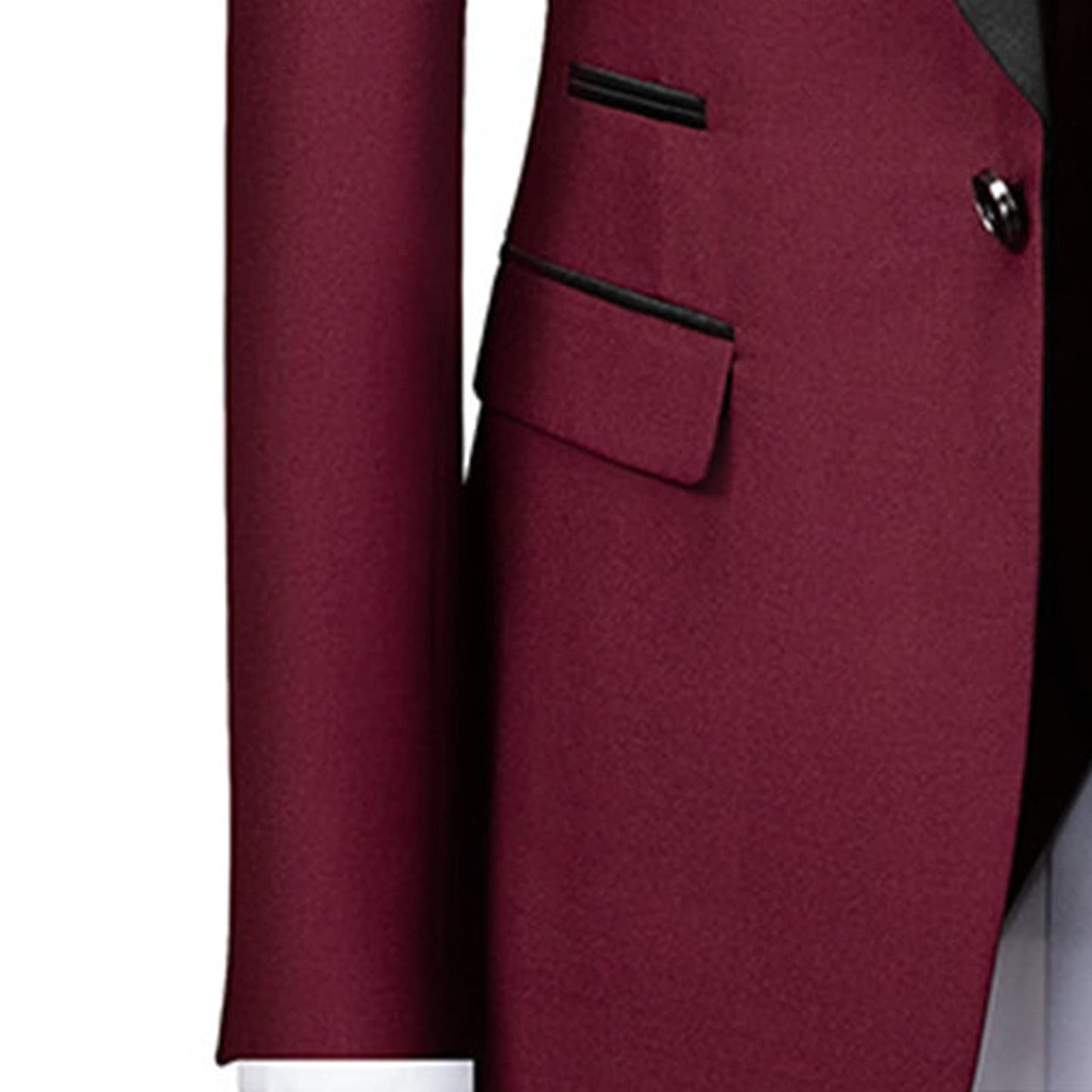 Men's Wedding 3 Piece Suits Slimming One Button Shawl Lapel Business Blazer Formal Dinner Party Jacket Vest Pants (Crimson,Small)