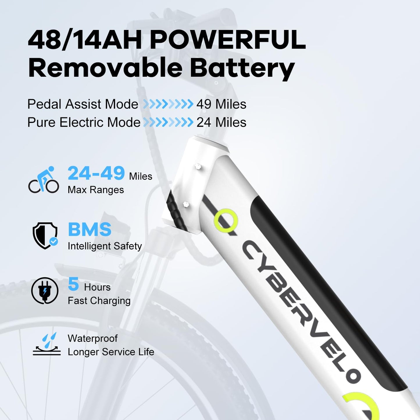 CBVELO 1000W Ebikes for Adults,80 Miles Max Range Removable Battery Ebike,26" Electric Bike for Adults Adult Electric Bike for Commute(7-Speed)