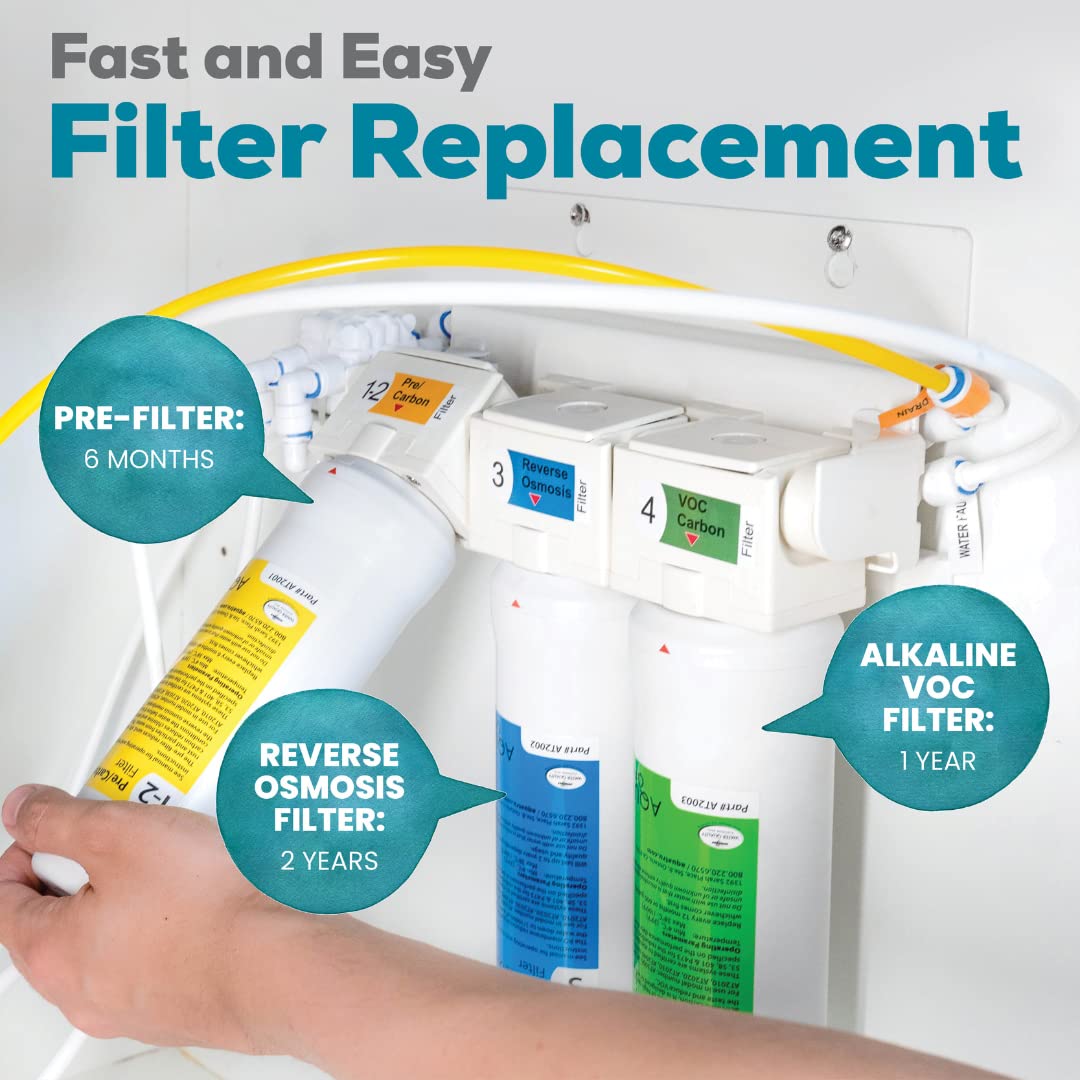 AquaTru Under Sink Reverse Osmosis Water Filter System with Alkaline pH+ Filter | Certified to Remove Lead, Chlorine, Fluoride, PFAs and More for Pure Great-Tasting Water