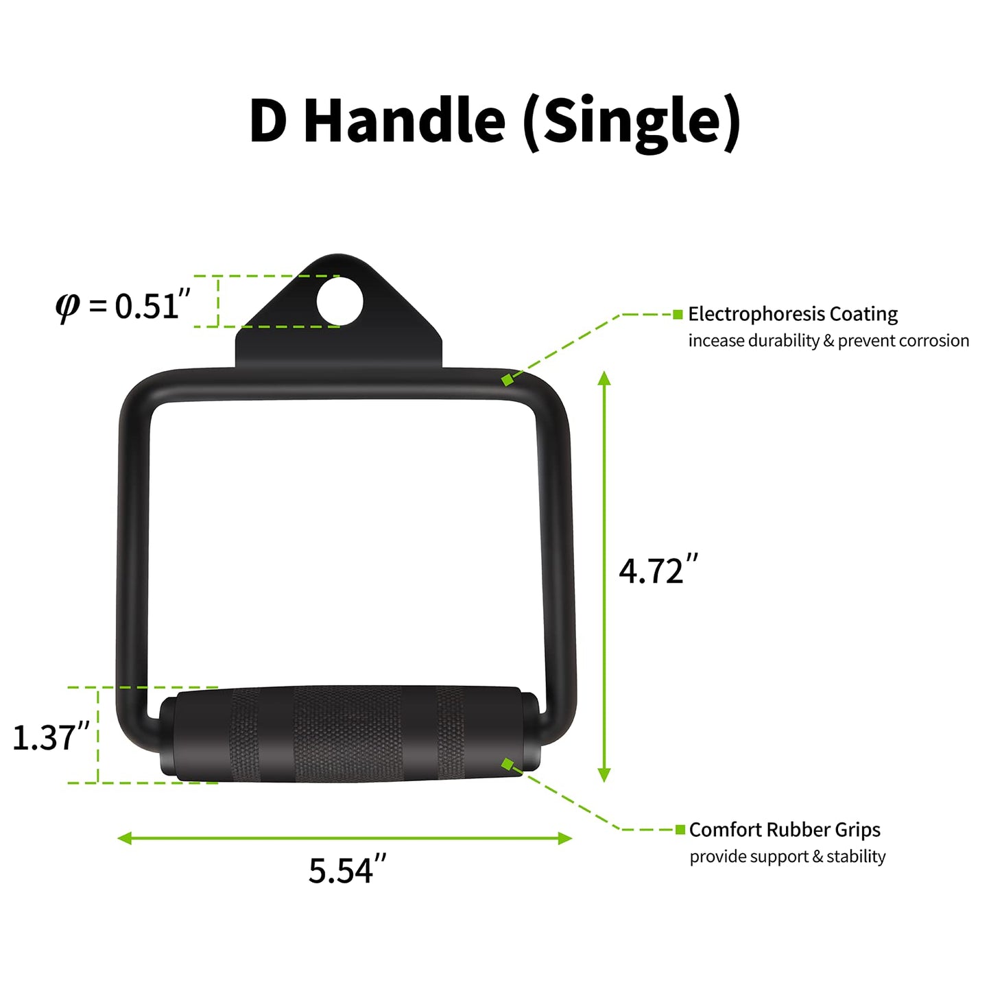 DYNASQUARE Cable Attachments for Home Gym, Made of Heavy Duty Solid Steel, LAT Pulldown Attachment, Weight Machine Accessories, Straight Pull Down Bar, Tricep Rope, Exercise & Double D Handle