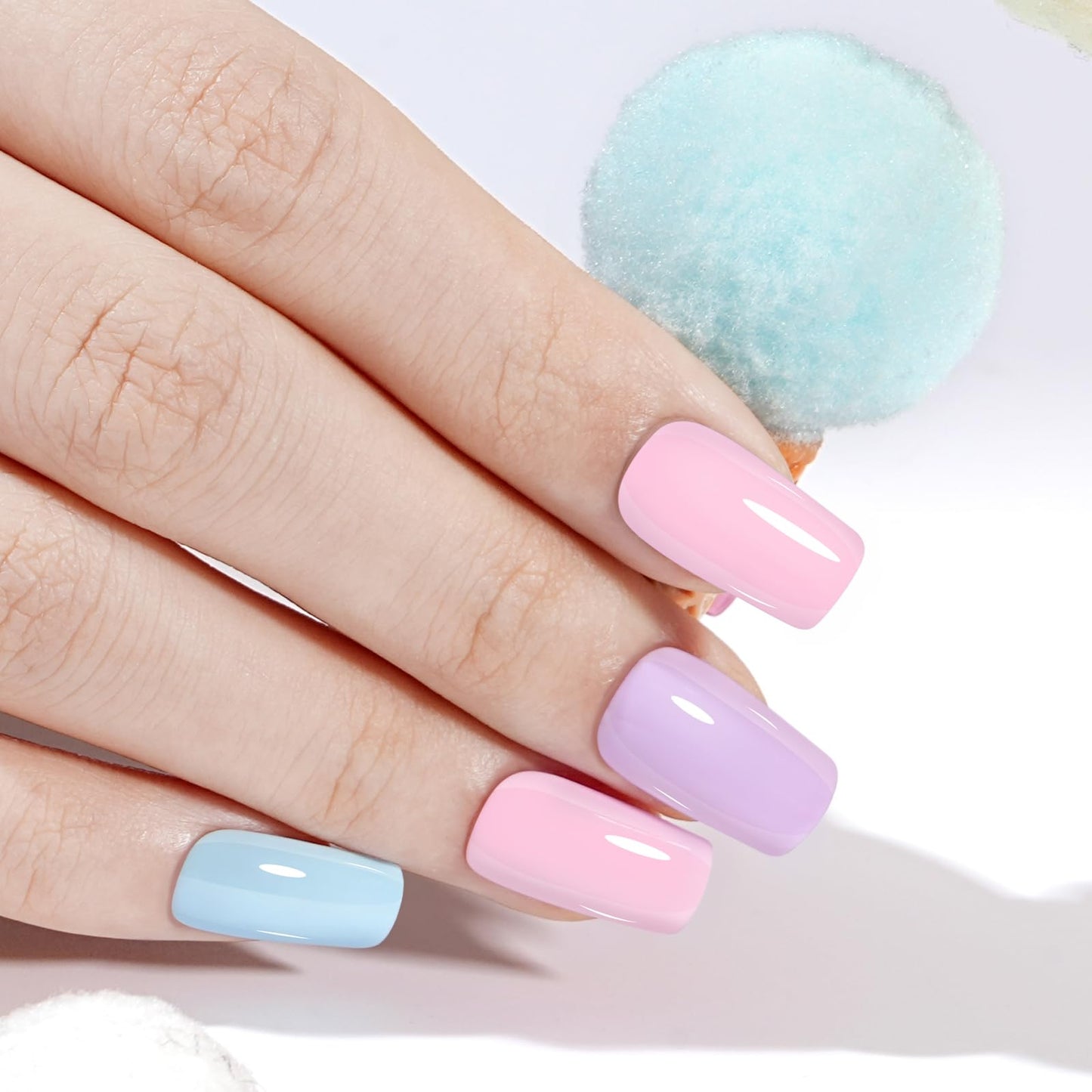 AILLSA Pastel Blue Gel Nail Polish Macaron Baby Blue Gels Polish Bright Spring Summer Colors Cotton Candy Nail Polish Gel Soak Off U V for French Manicure Salon DIY Holiday 0.5 Fl Oz GB82