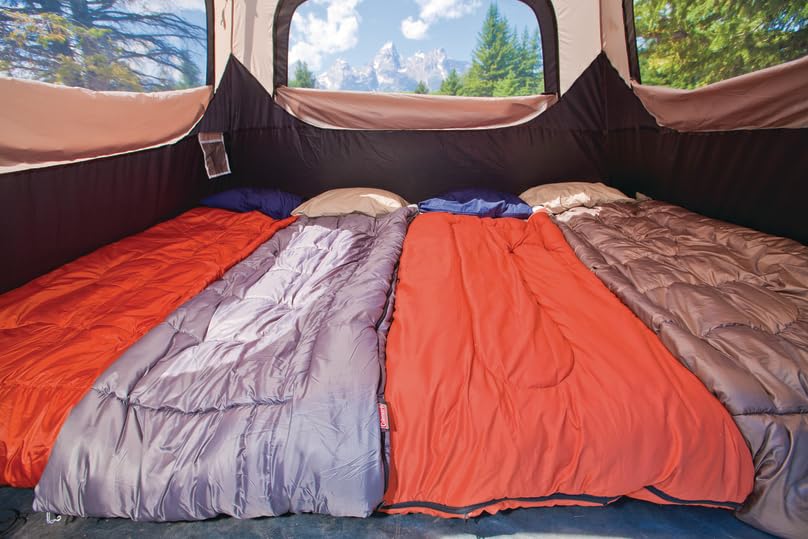 Coleman Camping Tent with Instant Setup - 4/6/8/10 Person Weatherproof Tent with WeatherTec Technology, Double-Thick Fabric, and Included Carry Bag, Sets Up in 60 Seconds