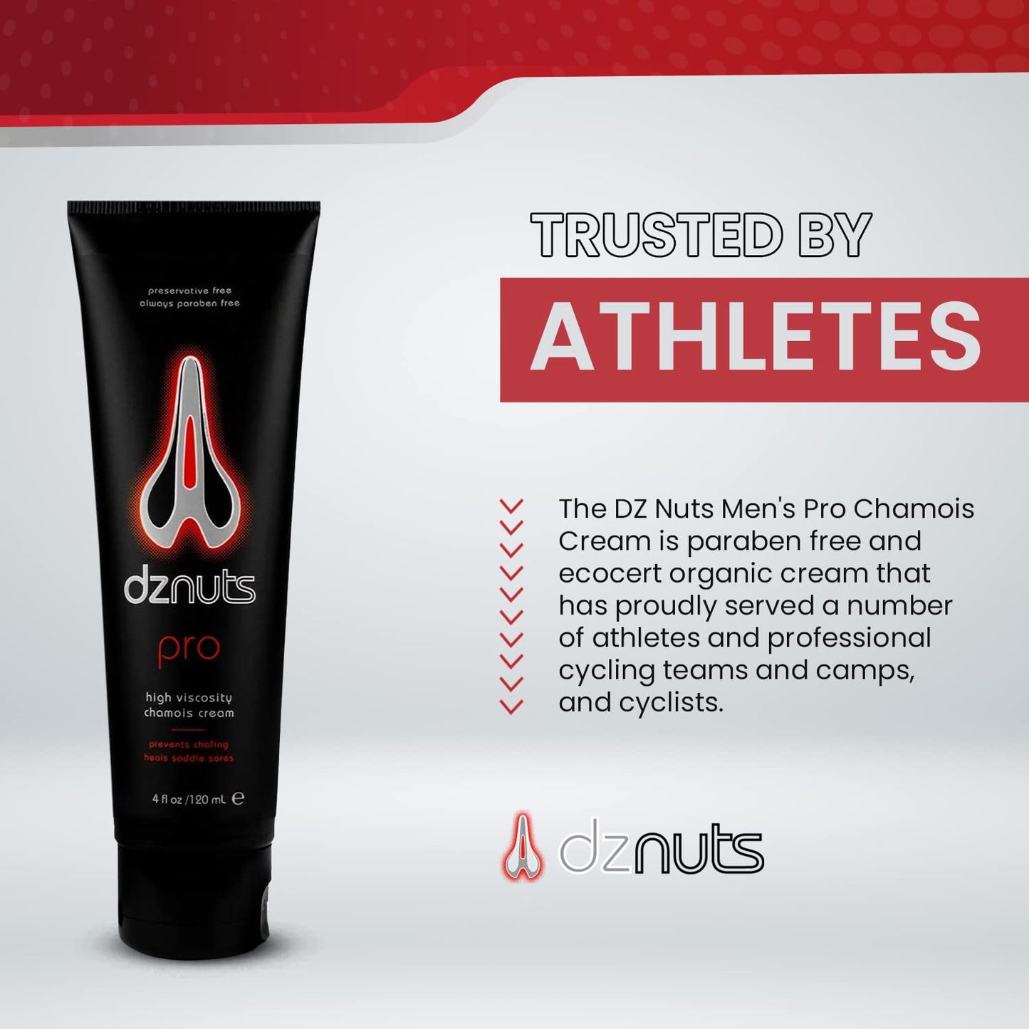 dznuts Men's Pro Chamois Cream with Microfiber Towel, Anti -Chafing Cream for Saddle Sores, Chafing, Rubbing, Inner Thighs Friction for Cyclists, Runners, Triathletes - 2 Pack (4 Fl Oz Each)