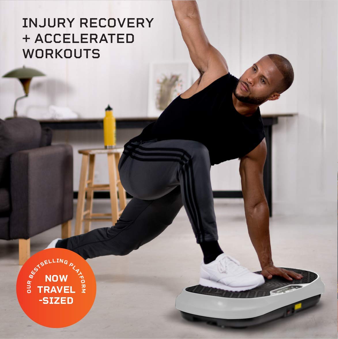Lifepro Waver Mini Vibration Plate - Whole Body Vibration Platform Exercise Machine - Home & Travel Workout Equipment for Weight Loss, Toning & Wellness - Max User Weight 260lbs