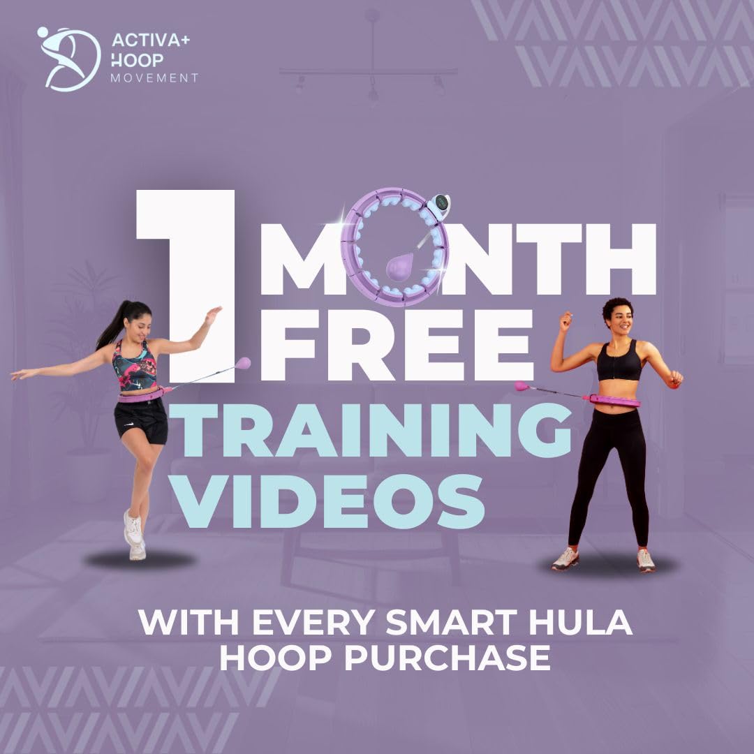 Swiss Activa+ S6+ Infinity Hoop Premium Smart Weighted Hula Hoop with Counter 23-44in- S6+ Smart Hula Hoop Fit - Exercise Equipment - Workout Equipment Hula Hoops for Adults Weight Loss