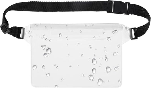 Waterproof Fanny Pack Adjustable Waist Strap Clear Fanny Pack for Women, Waterproof Belt Bag Water Park Essentials, Fanny Dry Pack for Beach, Camping and Swimming