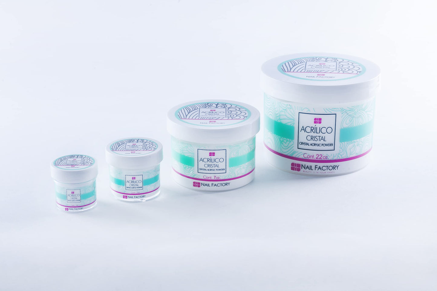 NAIL FACTORY - PROFESSIONAL GRADE CLEAR ACRYLIC POWDER 22 OZ, Professional Acrylic Powder for Sculpting & Building Nails.
