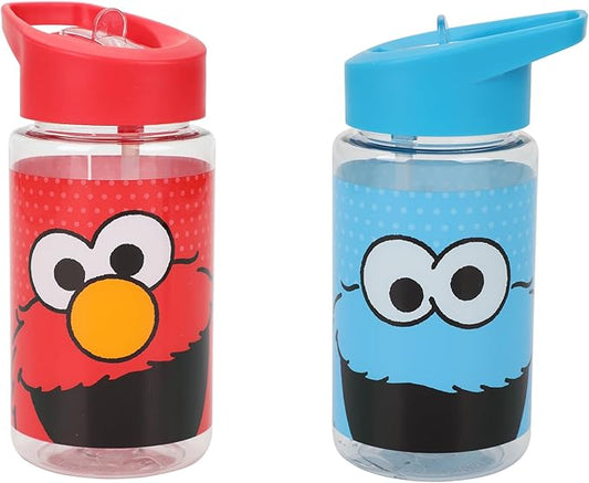 Bioworld Sesame Street Elmo & Cookie Monster 2-Pack 14 Oz Plastic Water Bottles