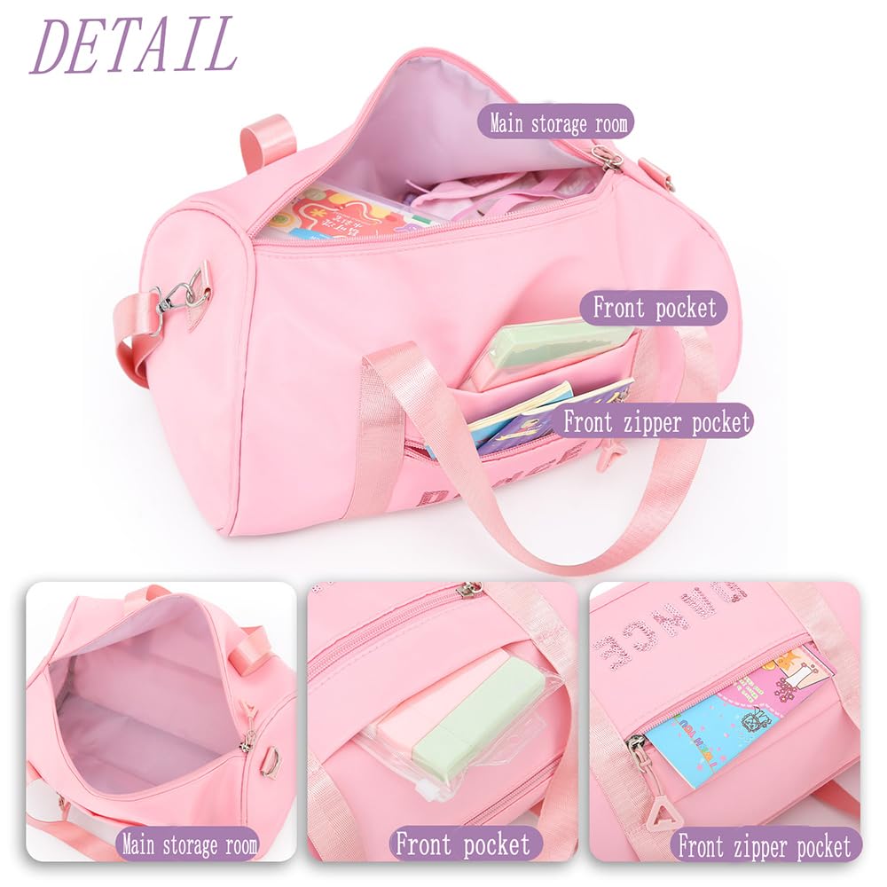 Dance bags for kids Lightweight Cute Ballet Dance Bag Gym Travel Duffle Bag for Girls Tutu Dress Bag 3-6 Year Olds (Black-sequins)