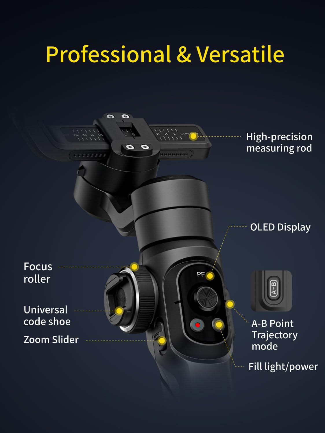 AOCHUAN Gimbal Stabilizer for Smartphone, Phone Gimbal w/8" Extension Rod, Profession 3-Axis Stabilizer w/RGB Magnetic Fill Light for Video Recording, Compatible w/iPhone/Andriod-Smart S2 Kit