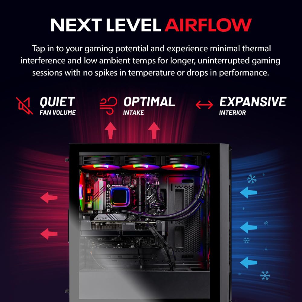 Skytech Gaming Rampage Desktop PC, Intel i7 14700F 2.1 GHz (5.3GHz), AMD RX 9070XT 16GB, 1TB Gen4 NVMe SSD, 32GB DDR5 RAM 5600 RGB, 850W Gold PSU, 360mm ARGB AIO, Wi-Fi, Win 11