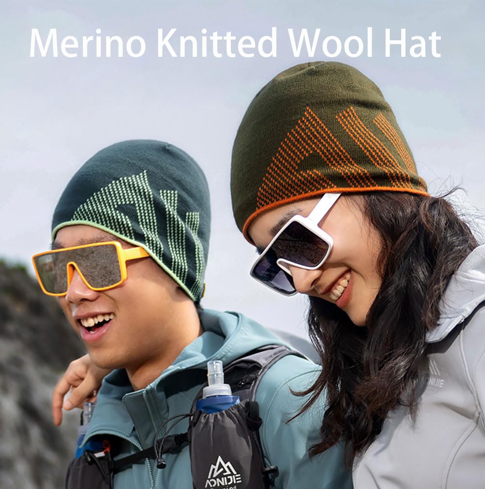 AONIJIE Merino Wool Cuff Beanie Winter Hat for Women Men Soft Knit Beanie Hat for Cold Weather (A#Night Blue,One Size)