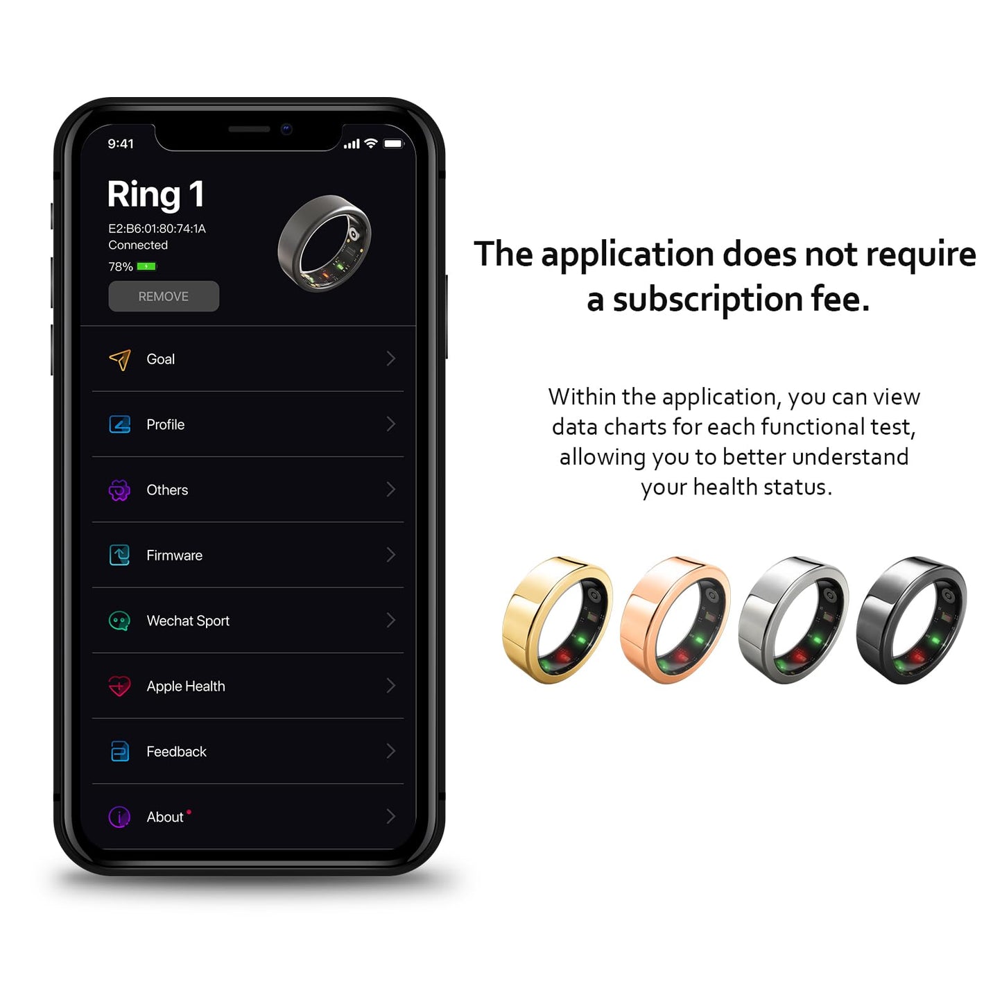 AMOVAN Smart Ring, Health Tracker for Monitor Health, Sleep Tracking Wearable and Heart Rate Fitness Blood Oxygen, IP68 Waterproof, Compatible with iOS and Android