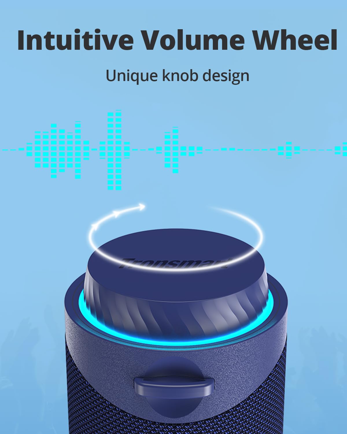 Tronsmart T7 Portable Bluetooth Speakers with 30W 360°Surround Sound, Bluetooth 5.3, Enhanced Bass, Wireless Stereo Pairing, Custom EQ via APP, IPX7 Waterproof Speaker for Party, Home, Outdoor(Blue)
