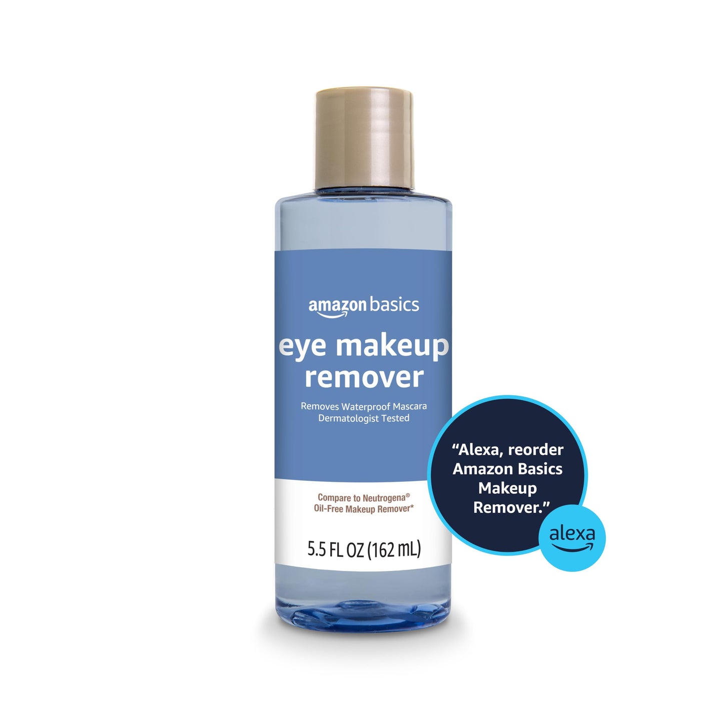 Amazon Basics Eye Makeup Remover, Removes Waterproof Mascara, Dermatologist Tested, Fragrance Free, 5.5 Fl Oz (Pack of 2)