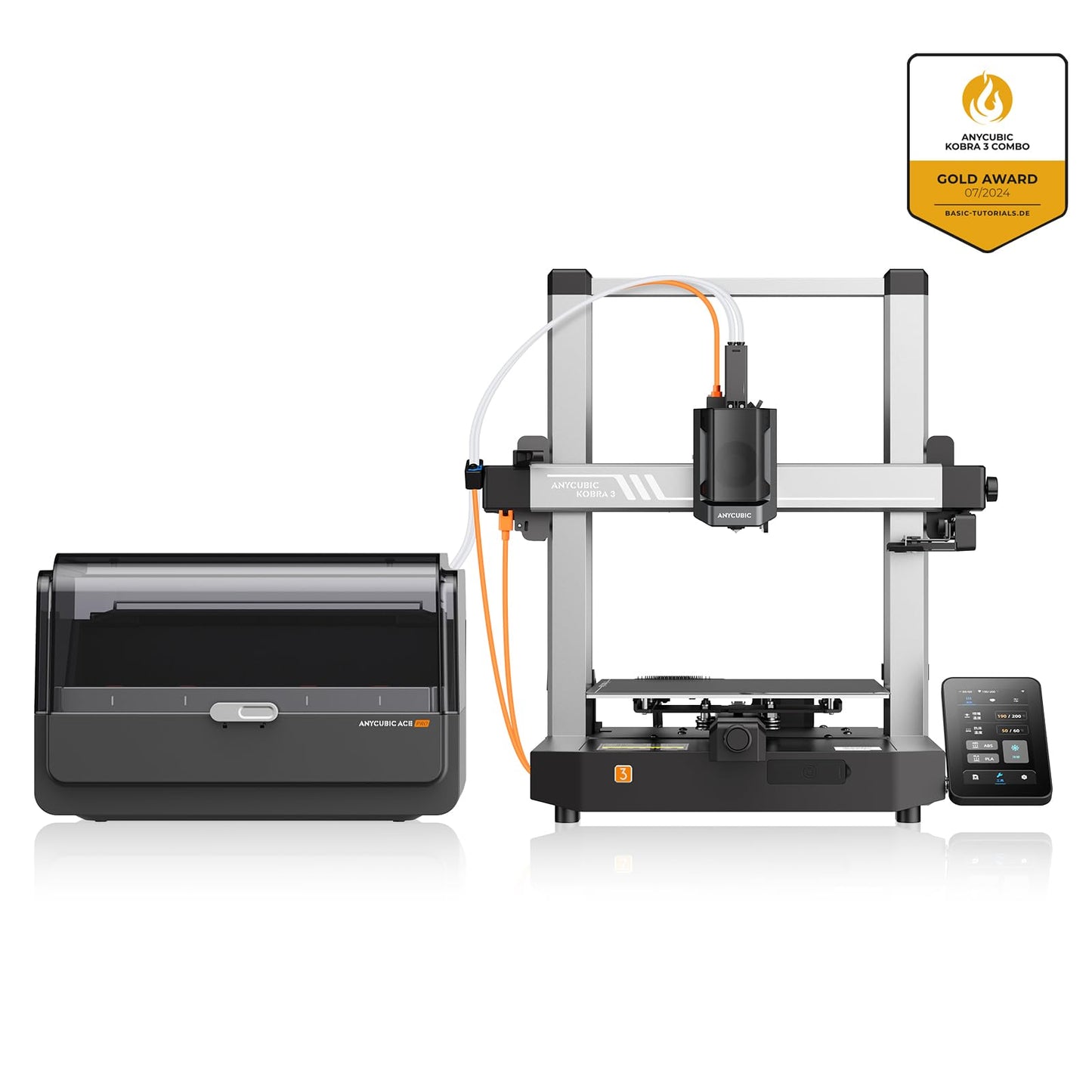 Anycubic Kobra 3 Combo 3D Printer, Multi-Color 3D Printer 4 Colors, Max 600mm/s Print Speed with ACE Pro Sealed Storage Keep Filament Dry, Print Smooth Ideal for All Skill Levels 9.8"x9.8"x10.2"