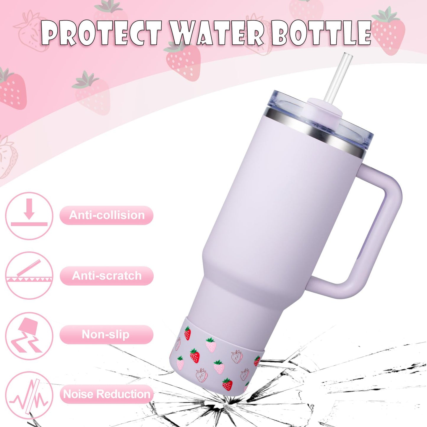 Onlymory Silicone Boots for Stanley Cup 40 30 20 OZ, Protective Bottom Boot for Stanley IceFlow 20OZ 30OZ, Sleeve Cover Protector for Hydroflask 12-24 oz Sports Water Bottle Stanley Cup Accessories