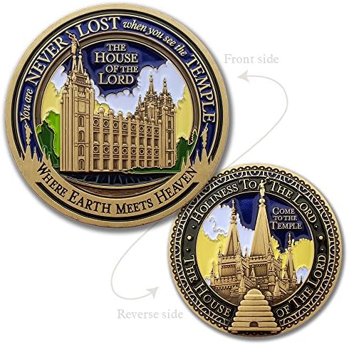 & Emblem - LDS Salt Lake City Temple Medallion with Deluxe Display Tin Box Plus Bonus polishing Cloth