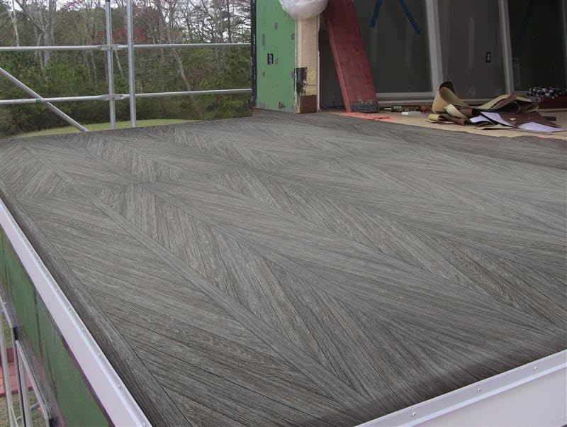 d-c-fix Outdoor Flooring Roll - Brown Chevron Wood - 6' x 12', 72 sq.ft - Waterproof & All-Weather Floor Covering - Ideal Carpet or Tile Replacement for Boat Decking, Balcony, Backyard Patio & Porch