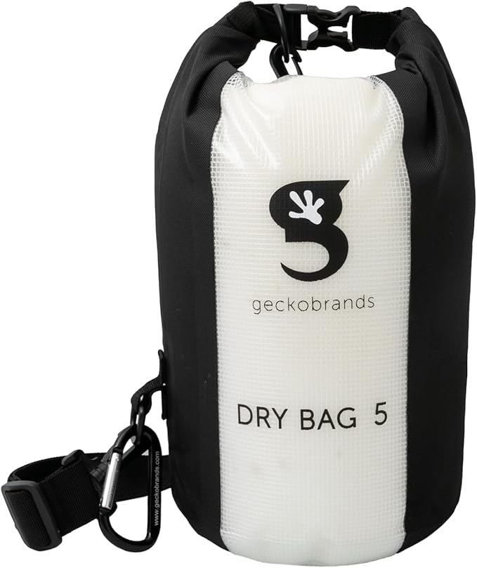 geckobrands Durable View Dry Bag – Waterproof Backpack with Translucent Panel