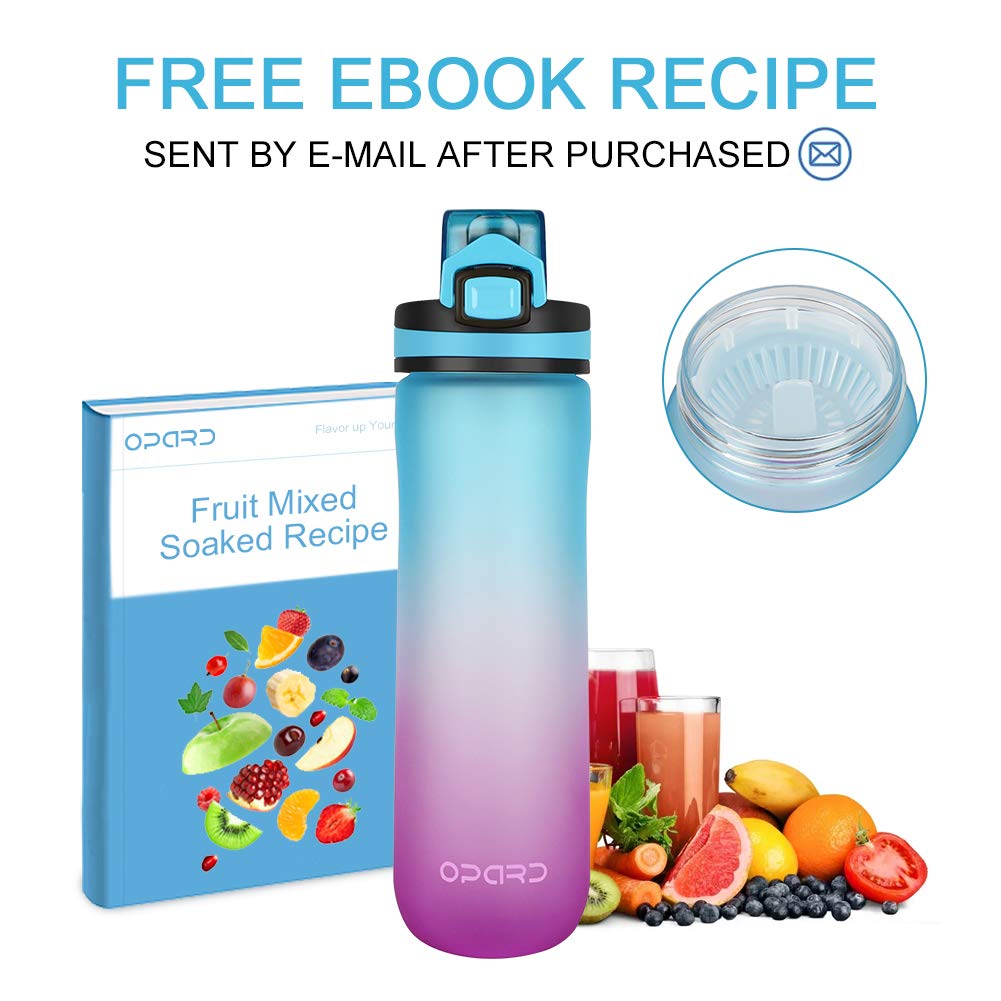 Opard Peak Water Bottle 20 Oz BPA Free Tritan Plastic Leak Proof Flip Top for School Kids Sports Gym Yoga Camping (Blue Purple)