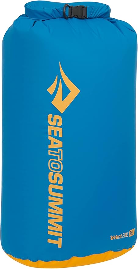 Sea to Summit eVac Dry Bag, Roll-Top Compression Sack, 35 Liter, Turkish Tile Blue