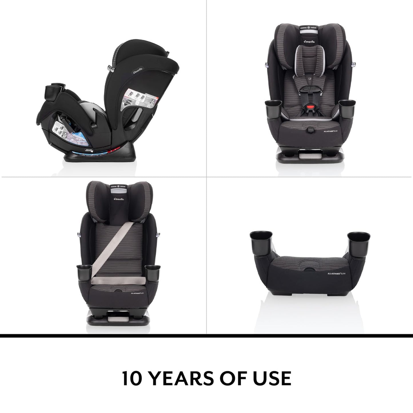 All4Stages Slim 4-in-1 Convertible Car Seat (Baldwin Gray)