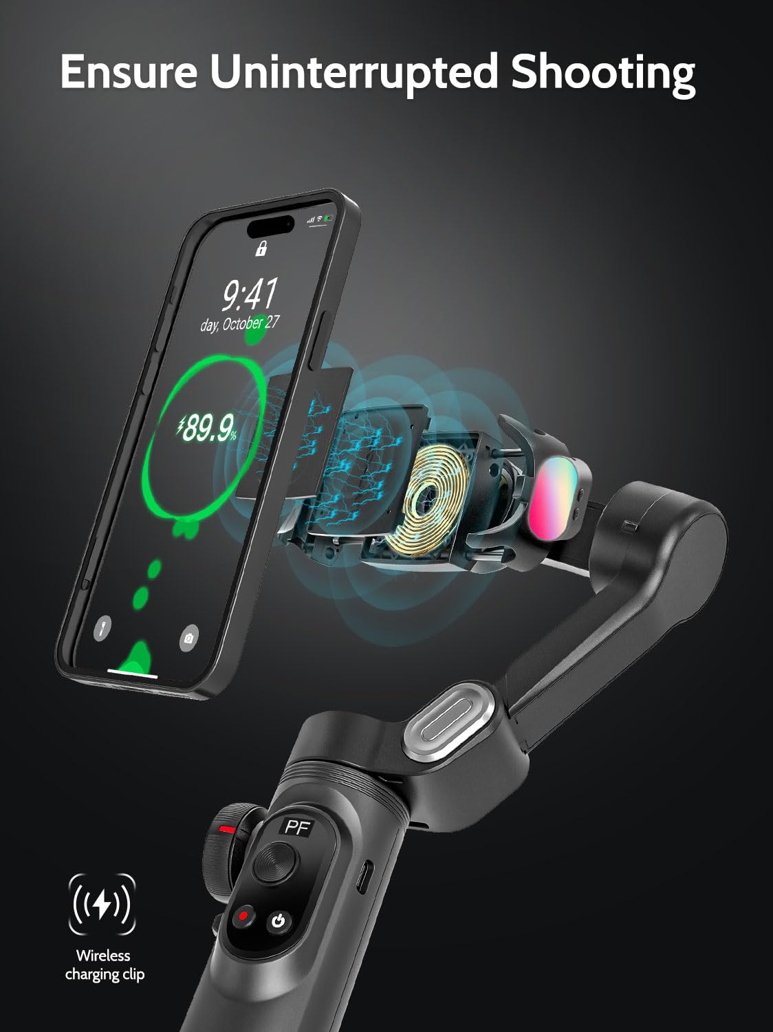 AOCHUAN 3-Axis Gimbal Stabilizer for Smartphone Smart X Pro Kit & P03 RGB Magnetic Fill Light