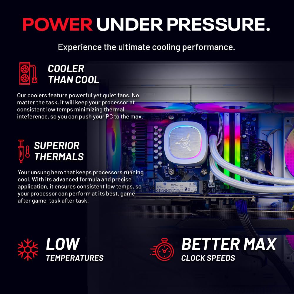 Skytech Azure Gaming PC Desktop, Ryzen 7 9700X 3.8 GHz (5.5GHz Turbo Boost), NVIDIA RTX 4060 8GB GDDR6, 2TB SSD, 32GB DDR5 RAM 6000 RGB, 650W Gold PSU, 360mm ARGB AIO, Wi-Fi, Win 11 Home