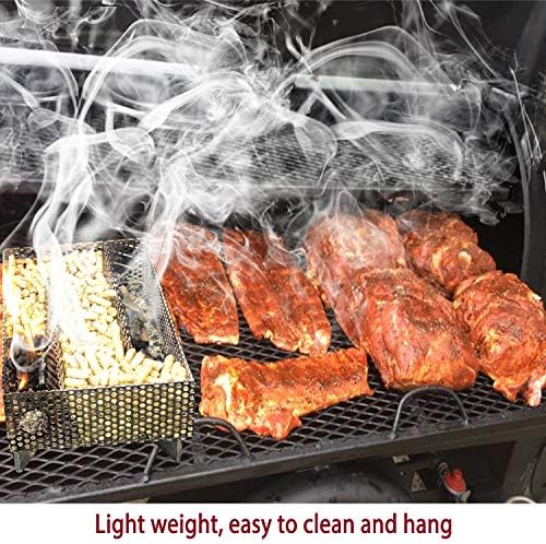 Kaduf Pellet Smoker Tray 5"x8"- 12 Hours of Billowing Smoke, Smoker Tube for Hot & Cold Smoking Meat, Fish, Cheese with Wood Pellets, Works in any Type of Grill or Smoker, Free eBook Smoking Recipes