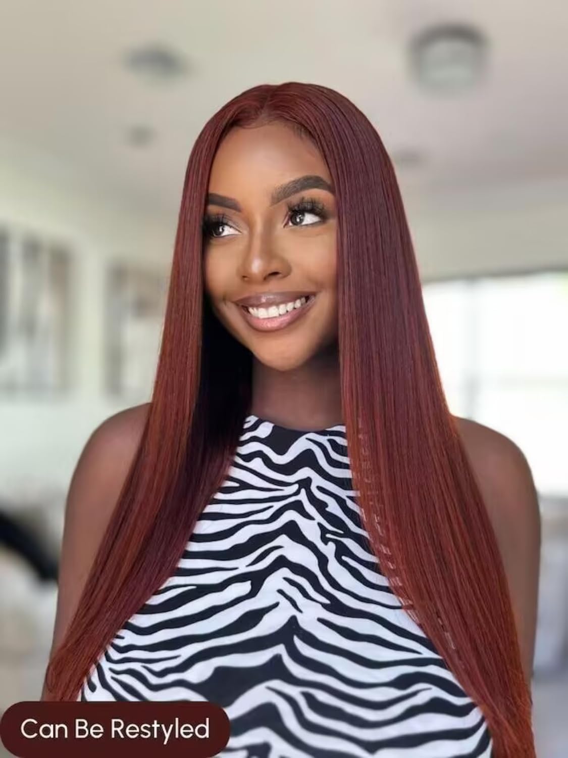 UNICE Bye Bye Knots 7x5 Pre Cut Lace Glueless Wig Reddish Brown Body Wave Wig Pre Bleached Invisible Knots Pre Everything Wig Human Hair Wig Pre Plucked 150% Density 18inch